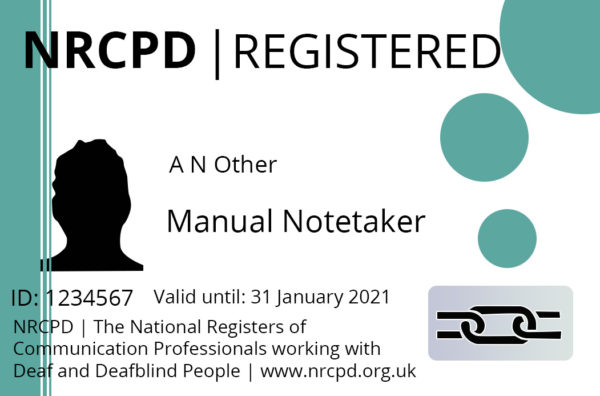 NRCPD badge Notetaker