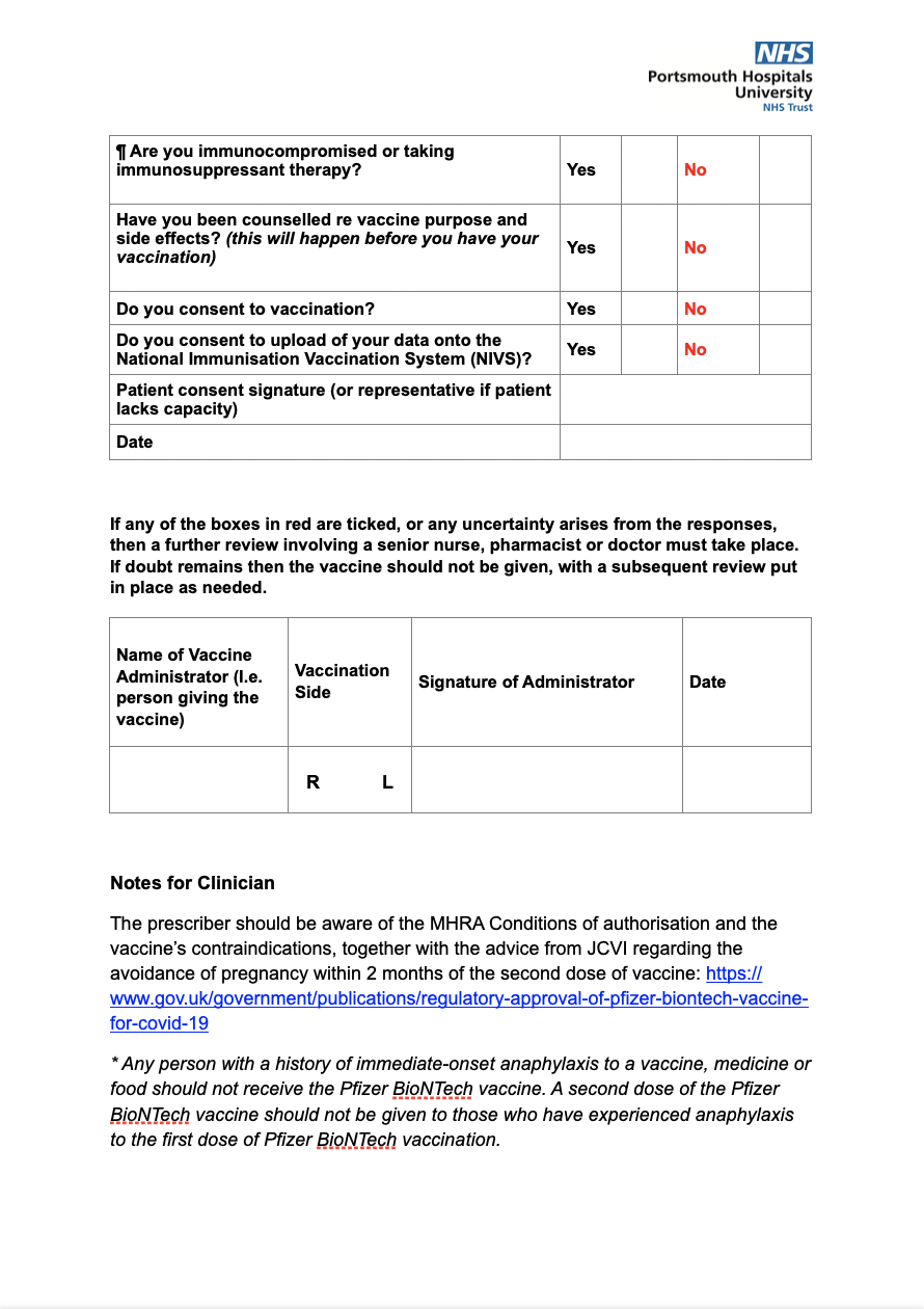 Covid19 Vaccine Consent Form in BSL Lipspeaker