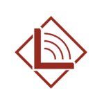 Red Lipspeaker UK logo featuring a stylised "L" with radiating sound waves inside a diamond outline, symbolising visual communication and lipreading support.